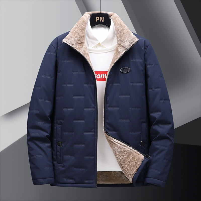 

Plus Size Warm Lamb Wool Parka Outerwear Windbreaker 2023 Oversize Padded Cotton Coat High Quality Fleece Winter Jacket for Men