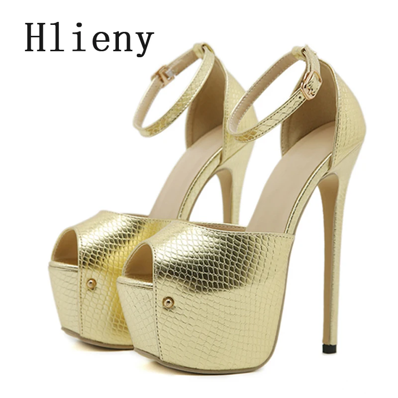 Hlieny размер 35–42 золотистые пикантные женские туфли-лодочки с открытым носком на