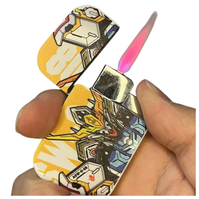 

Anime Gundam Inflatable Lighter Windproof Pink Flame Unicorn Bar Di Bar Creative Personality Lighter for Boyfriend Birthday Gift