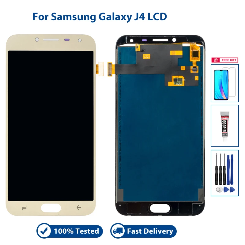Новый ЖК-дисплей для Samsung Galaxy J4 2018 J400 J400F ЖК-экран для Samsung J400 ЖК-сенсорные экраны с золотым, черным, синим цветом
