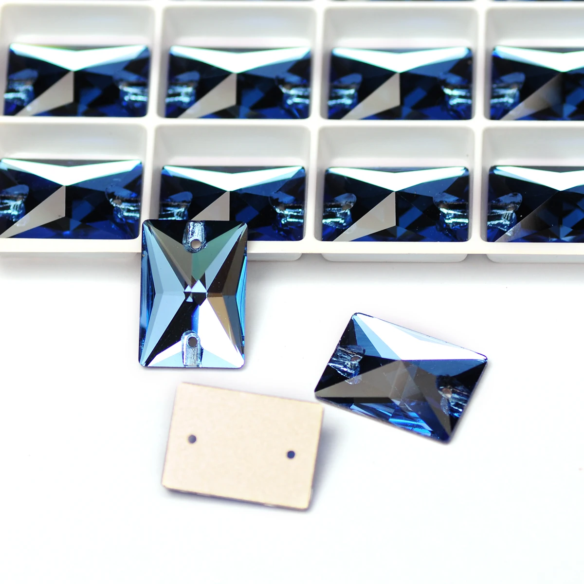 YANRUO 3250 прямоугольные аквамариновые синие стеклянные бриллианты для шитья одежды