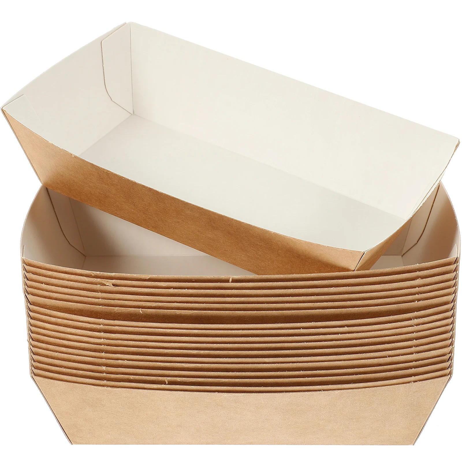 

100 Pcs Fried Chicken Holder Frying Food Container Holding Boats Snack Trays Takeout Case Hot Dog Paper Microwave Containers