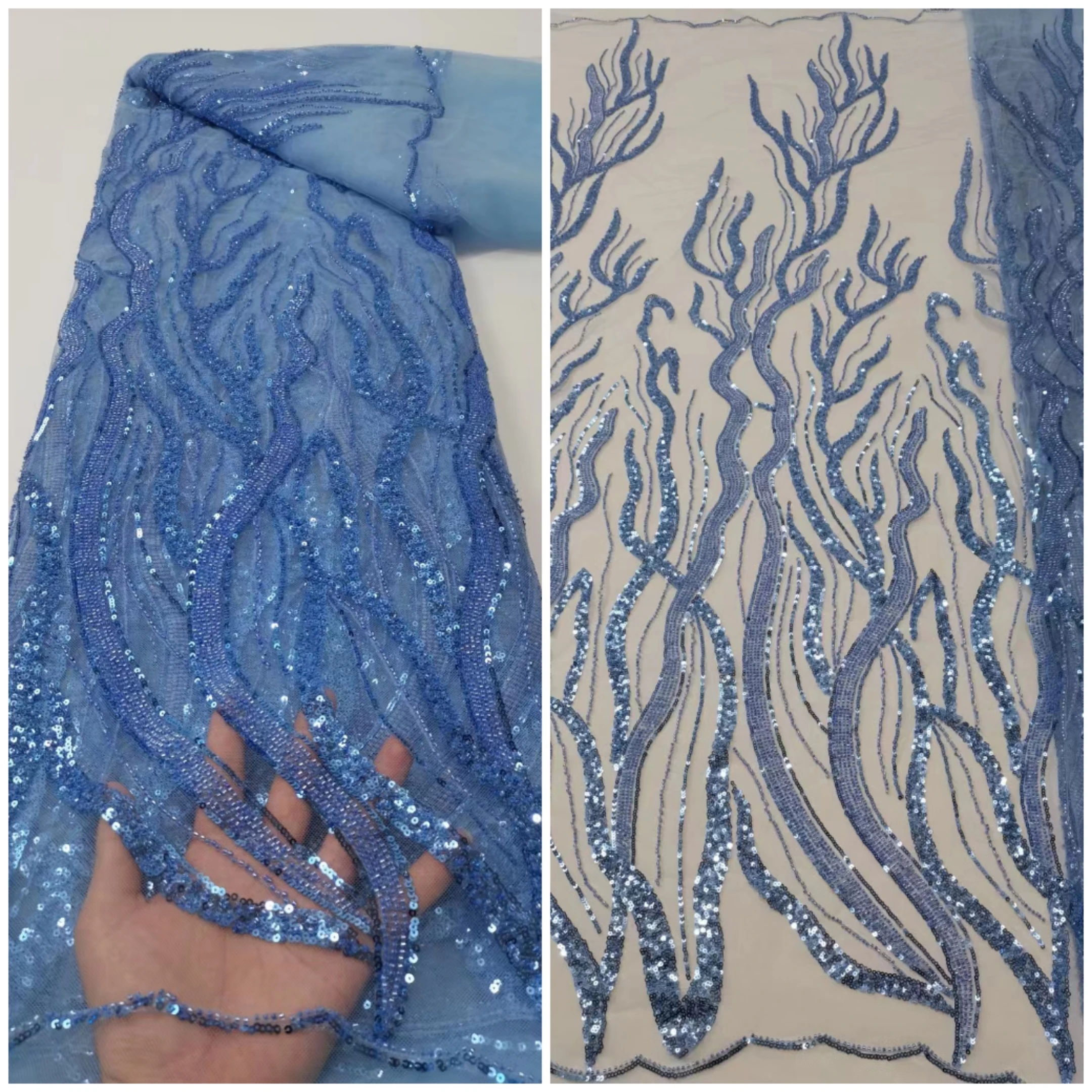 Небесно-голубые блестки 15SU-93301 новый уникальный дизайн вышивка бисером