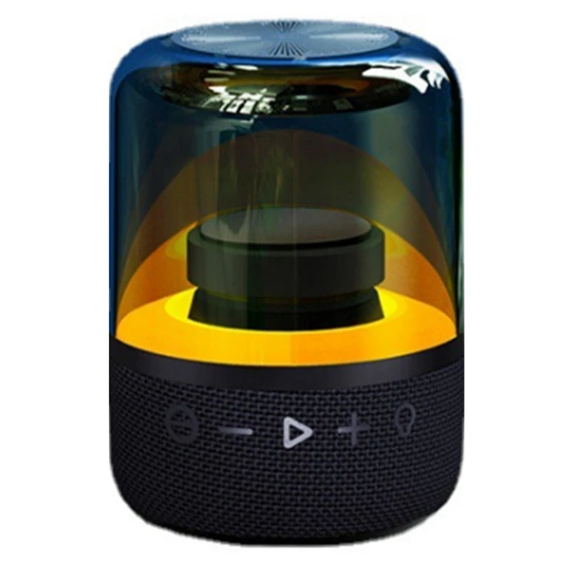 AYHF-Bluetooth 5.2 стеклянная колонка с цветным светом, Bluetooth колонка, мини сабвуфер, ярсветильник свет, Bluetooth колонка
