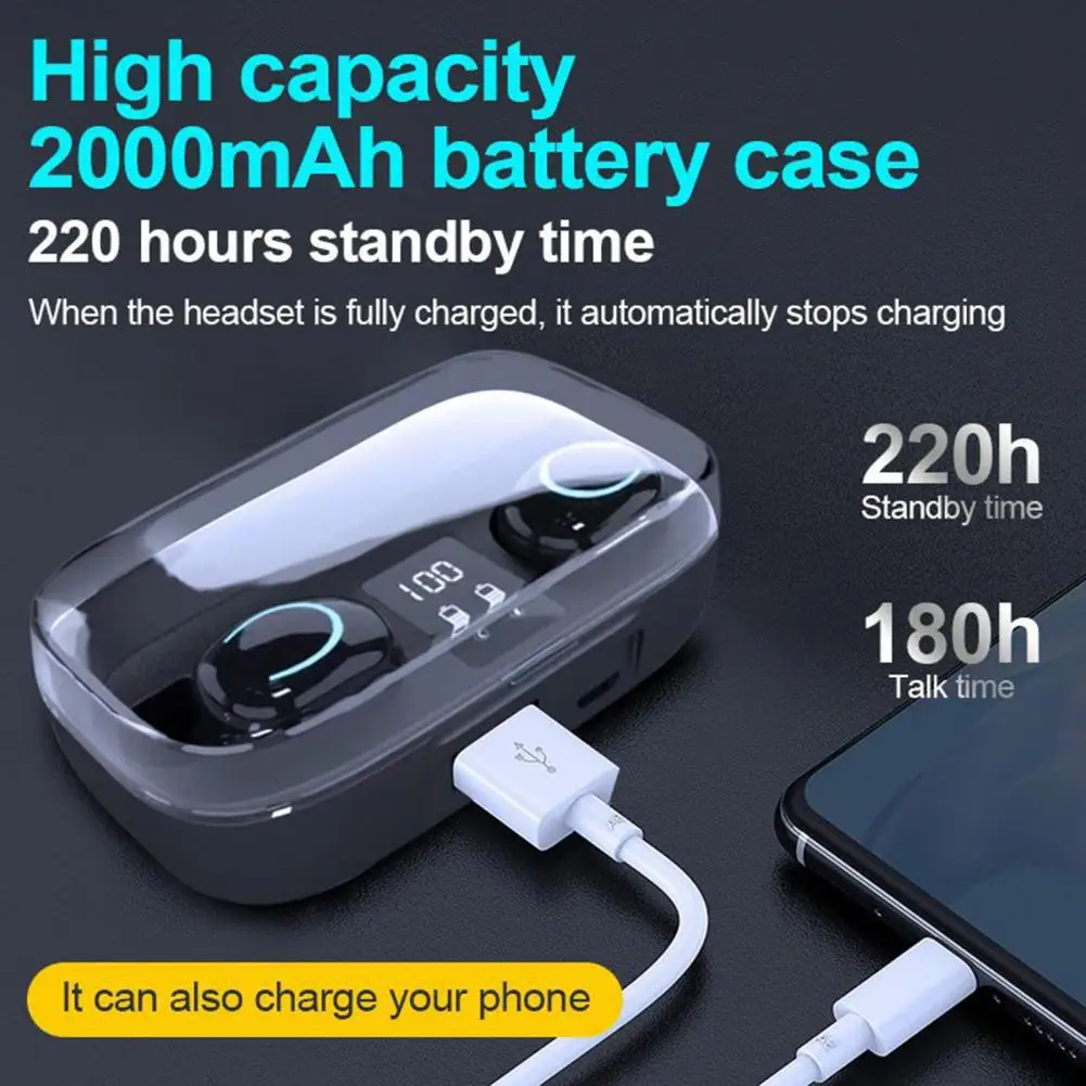 

Wireless Headsets 1 Set Practical Stereo Surround Ultra-Light Wireless Gaming Earphones with Charging Case Set for Travel