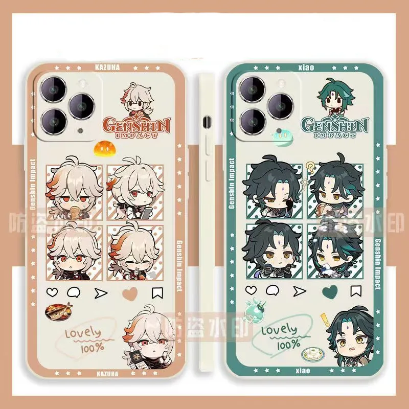 

Genshin Impact for Phone Case Anime Yae Miko Xiao Tartaglia for IPhone X 11 12 13 Pro Max Full Lens Protection Cover Accessories