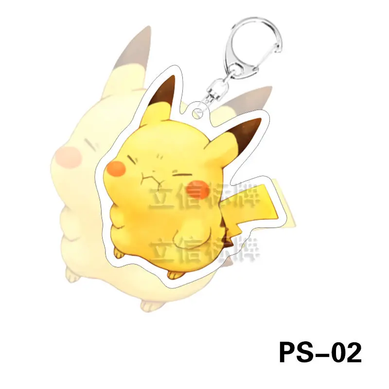 

Cute Pokemon Anime Pikachu 9 Styles Acrylic Double sided transparent Keychain Accessories Bags Ornaments Children’s Gifts
