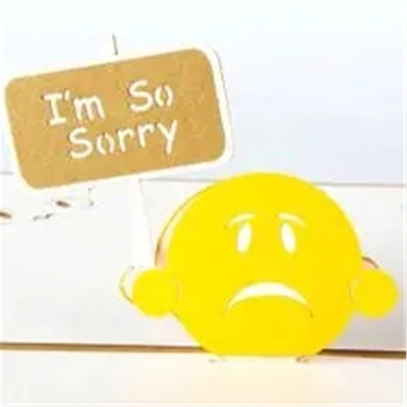 

Cute expression three-dimensional greeting card Apology card Sorry to express apology message card