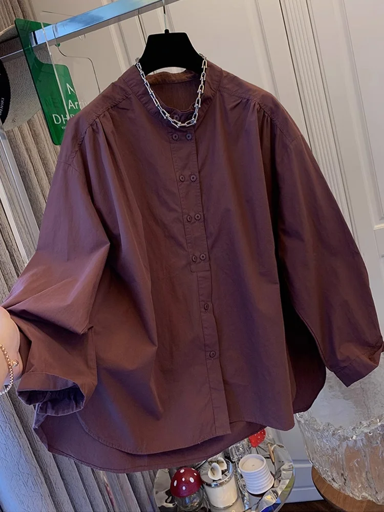 Высококачественные рубашки из хлопчатобумажной ткани с воротником-стойкой в