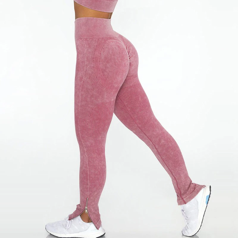 

SALSPOR High Waist Hip Fitness Leggings Women Gym With Zipper Butt Lifts Seamless Legging Slim Breathable Sport Pants