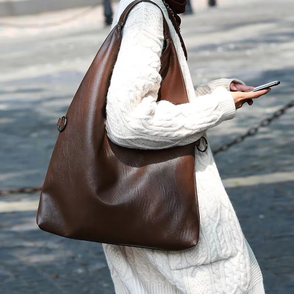 

Вместительные сумки на плечо для женщин, модные дорожные тоуты из кожи, дамские сумочки