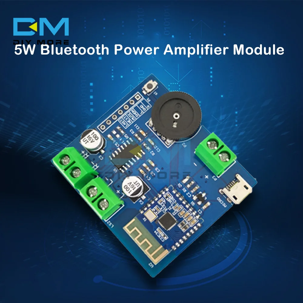 

Bluetooth 4.2 Audio Power Amplifier Board Lossless Two Channel Stereo Low Power Consumption 5Wx2 Amplifier Module