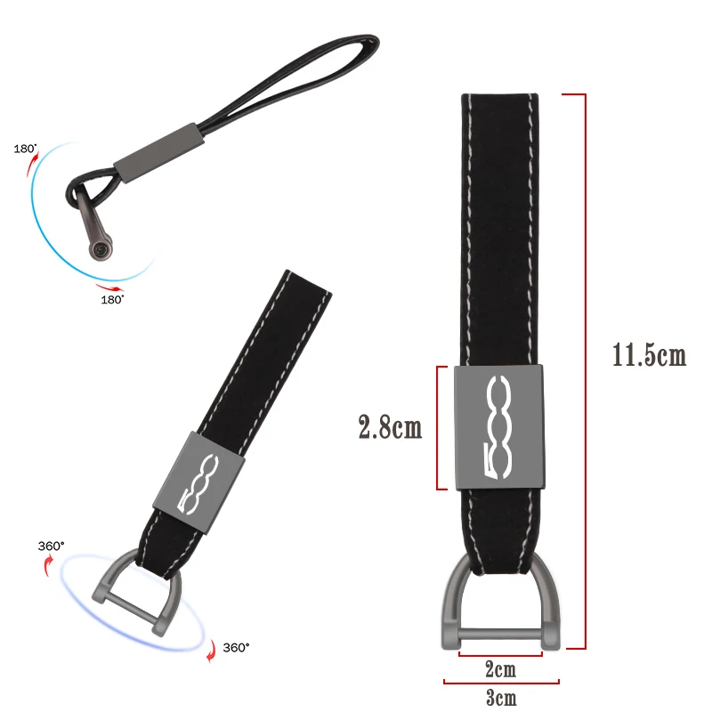 Кожаный брелок с логотипом автомобиля на заказ для ключей Fiat Abarth 500 500l 500X 500e 500c