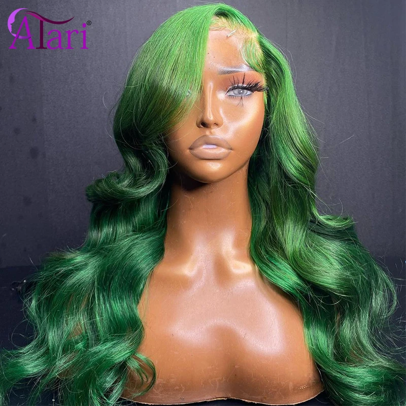 Ed Matcha Green 13x4/13x6 Lace Frontal Wig Transparent Brazilian Human Hair Wigs For Black Women 5x5 Closure Wig For Women