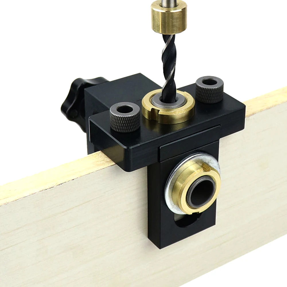 3 In 1 Drilling Locator DIY Aluminum Alloy Doweling Practical Woodworking Tool Hole Jig Kit Handheld Guide Carpentry Positioner