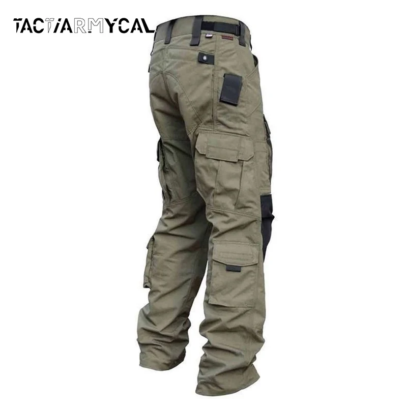 Tactical Pants Men Multi-Pocket Outdoor Cargo Pants Military Combat Trousers Men's Wear-Resistant Hiking Work Trousers Male