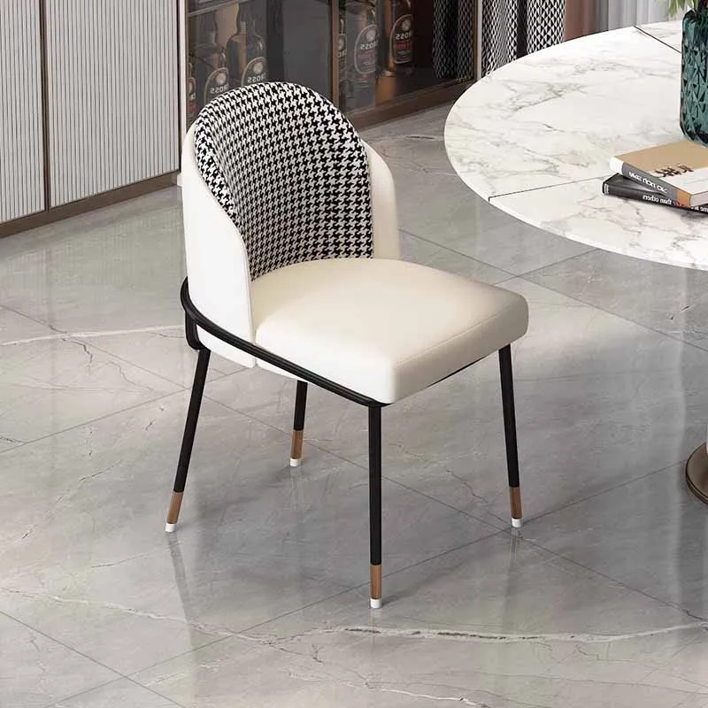 

Material Leather Dining Chairs Modern Luxury White Trendy Designer Dining Chairs Vanity Wipeable Sillas Comedor Home Furniture