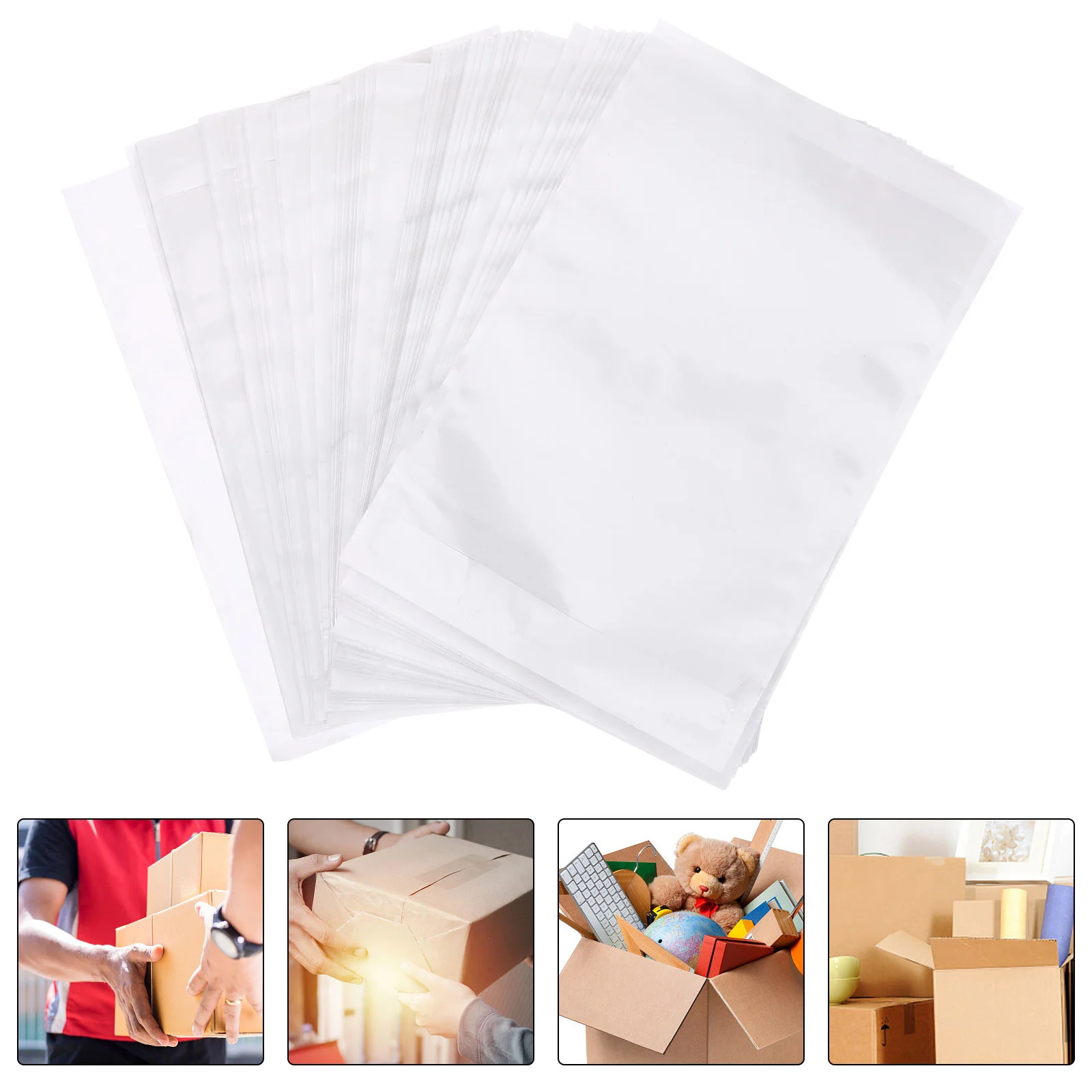 

100Pcs Shipping Label Envelopes Clear Envelopes Adhesive Packing List Sleeve Pouches