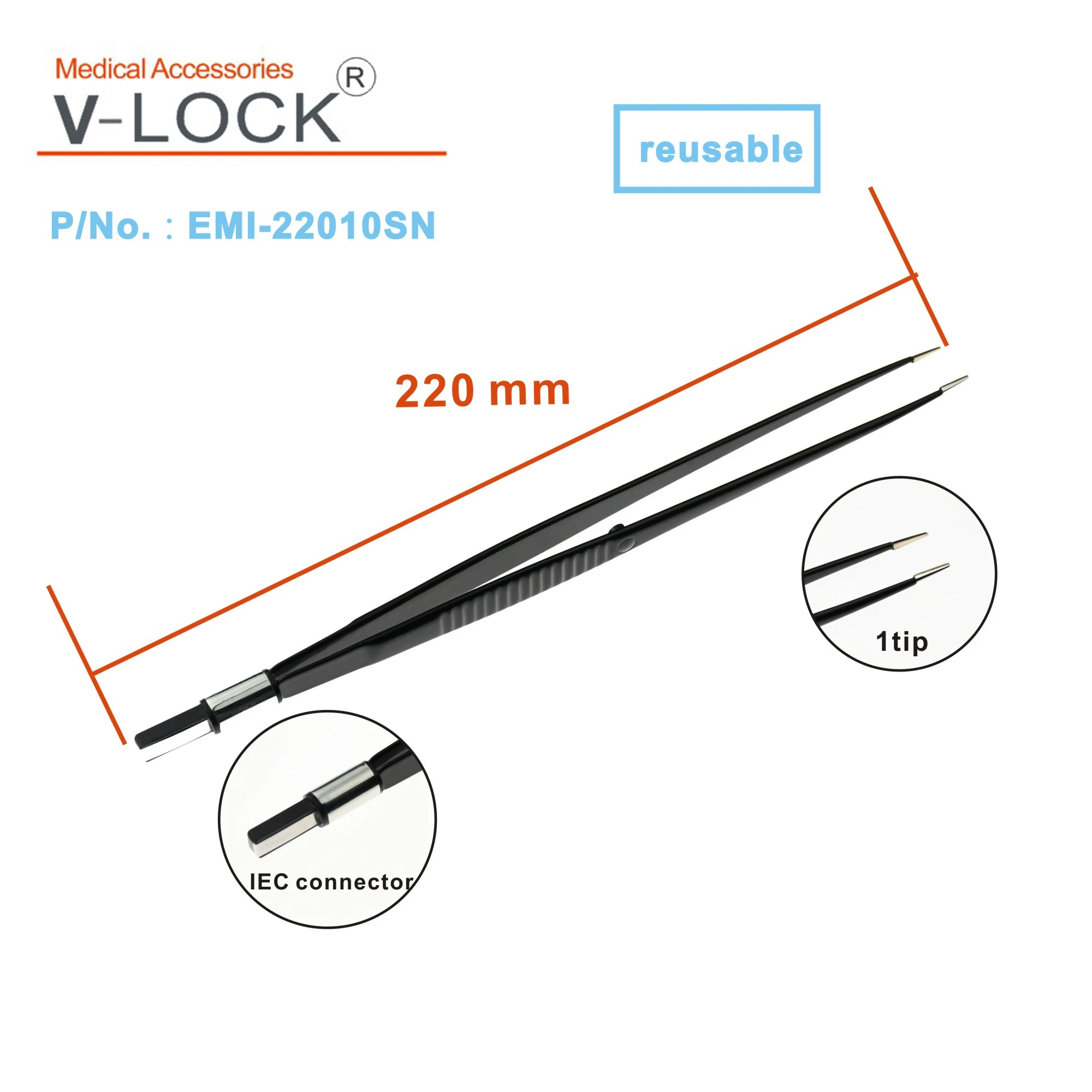2023 V-LOCK антипригарный 130 мм 160 200 220 коагуляционный биполярный пинцет прямой