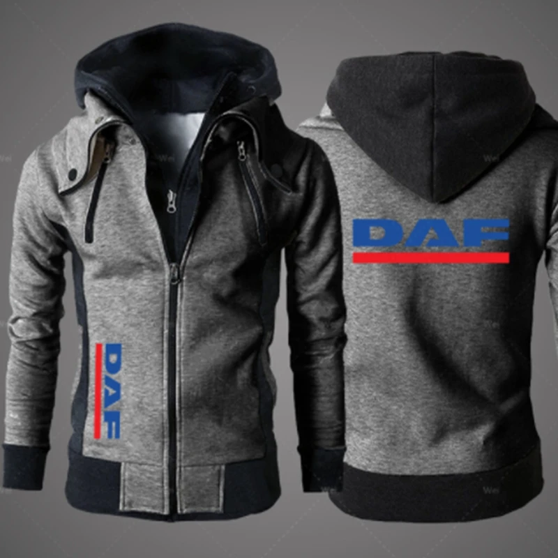 

New Spring Autumn DAF Logo Men's Outdoor Casual Male Jackets Warm Hoodies High Quality Harajuku Sweatshirts Outwear