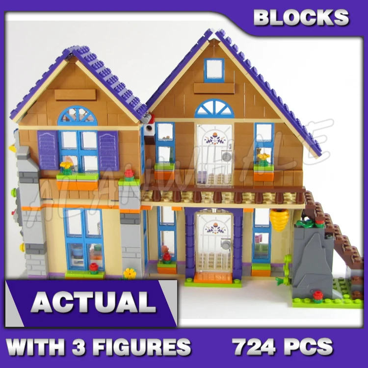 

724 шт., строительные блоки для дома, совместимые с моделями