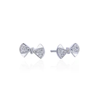 s925 sterling silver ladies bow stud earrings fashion jewelry beauty popular holiday gifts