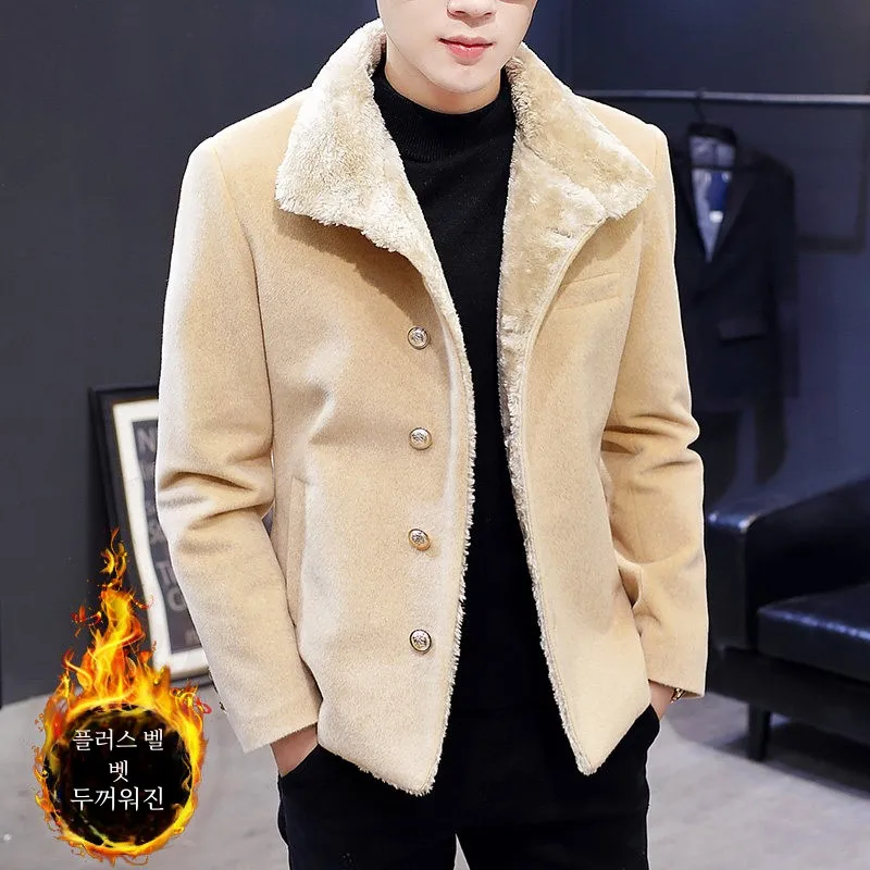 Осенне-зимняя утолщенная мужская одежда на флисовой подкладке 60 куртка в