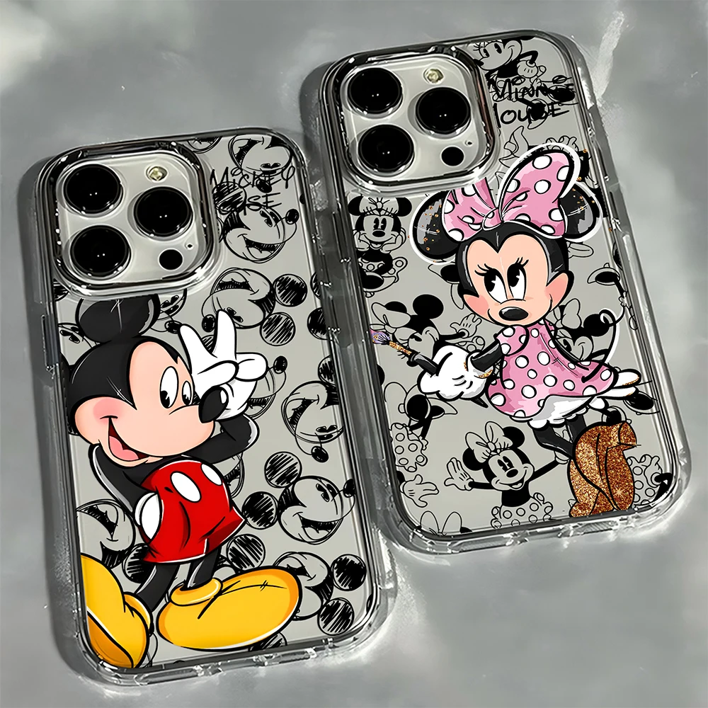 Фото Стильный чехол для телефона с Микки и Минни Маусами для iPhone 17e, 17, 16e, 16, 15, 14, 13, 12, 11 mini, Pro, Max, X, XR, XSMAX, 8, 7, Air, Plus, мягкий чехол №1