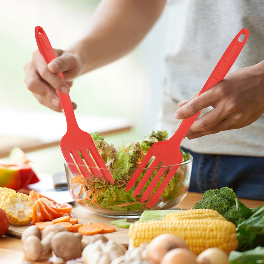 

2pcs Lasting Premium Food-grade Washable Safe Portable Salad Fork Cuisine Fork Reusable Food Fork for Daily Use