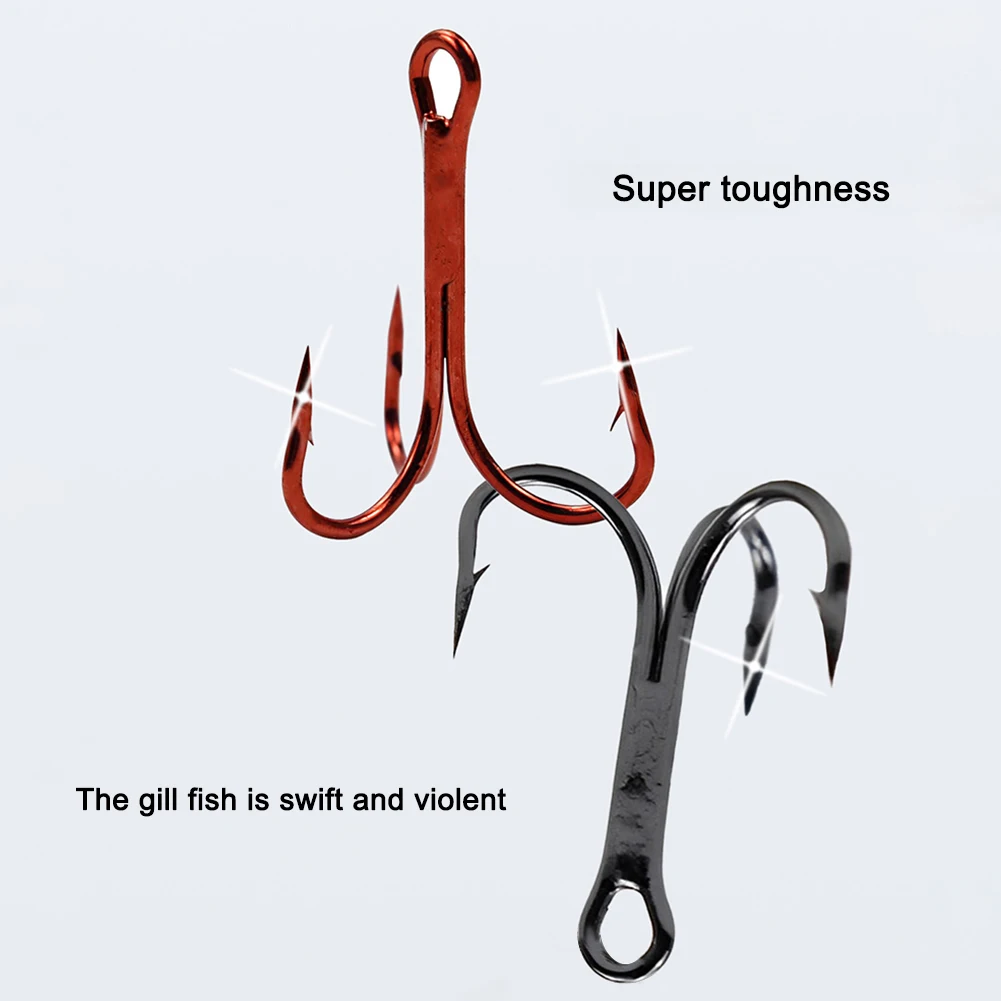 

20Pcs Bait Jig Fish Hooks Carbon Steel Fishing Tackle Treble Fishhook Durable Sharp for Saltwater Freshwater