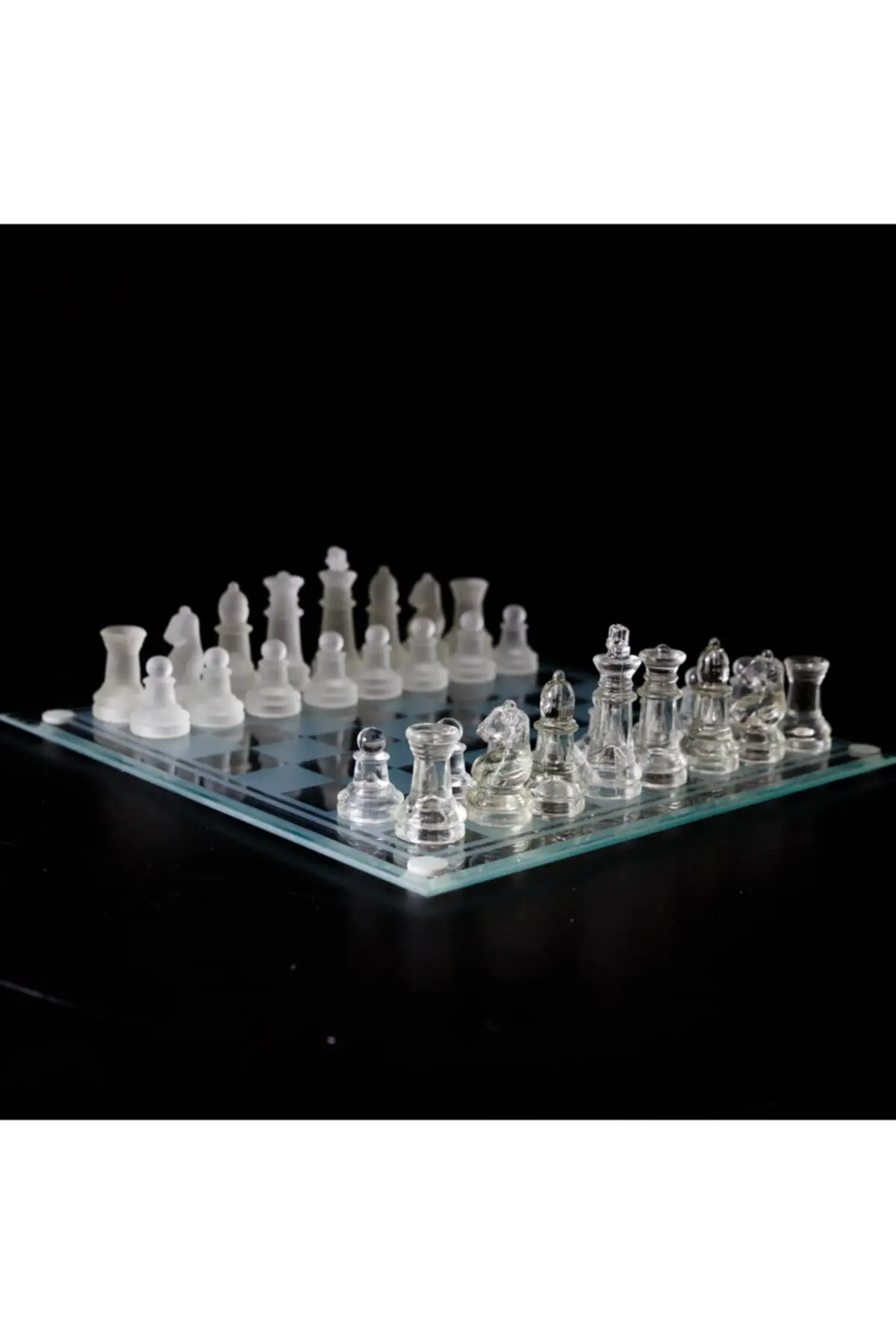 Lux Glass Chess Set Handcrafted High Quality Thinking Toy Board Game Decorative Gift Stylish Sport
