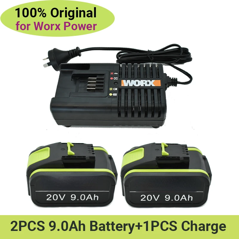 

NEW 20V9000mAh Lithium Rechargeable Replacement Battery for Worx Power Tools WA3551 WA3553 WX390 WX176 WX178 WX386 WX678+Charger