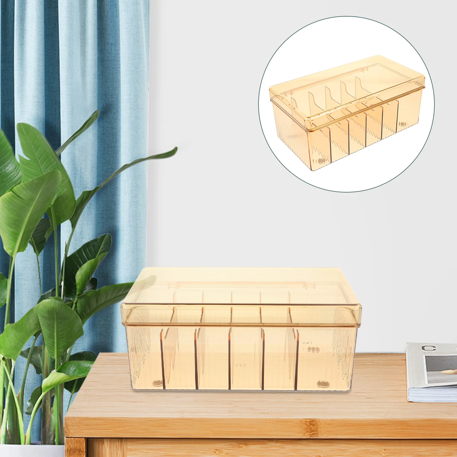 

Organizer Storage Wire Cable Box Cord Electronic Tie Clip Holder Clips Clear Desk Bins Drawers