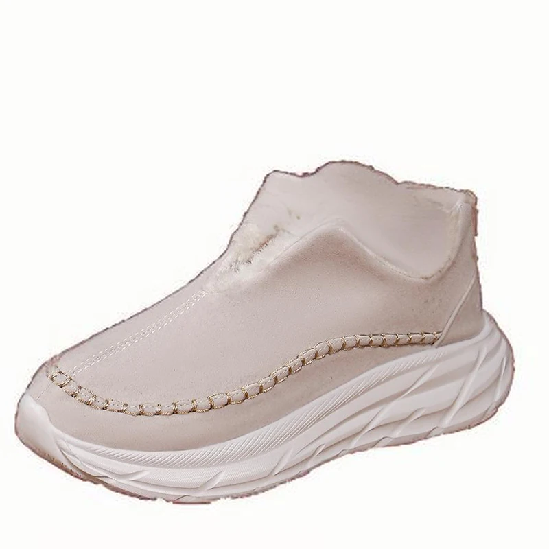 Женские низкие замшевые спортивные ботинки на плоской подошве зимние короткие