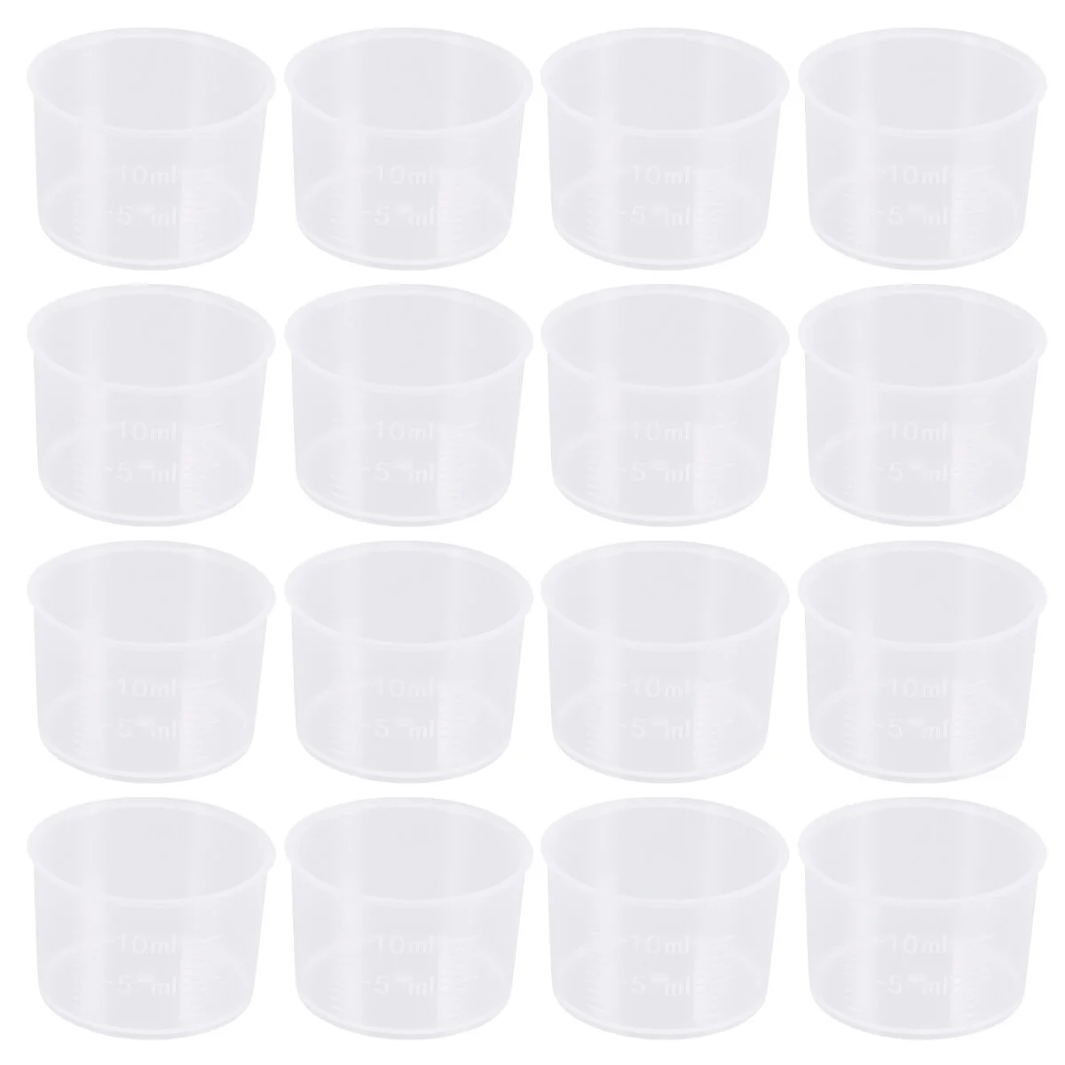 

100pcs Measuring Cups Transparent Scale Cups for Laboratory Mixing Stain Epoxy Resin 10ml