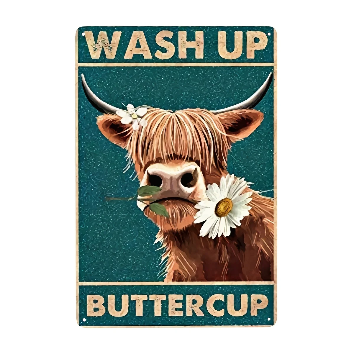 

Funny Metal Sign Decor Retro Sign Wash Up Buttercup Metal Poster Cow Metal Poster