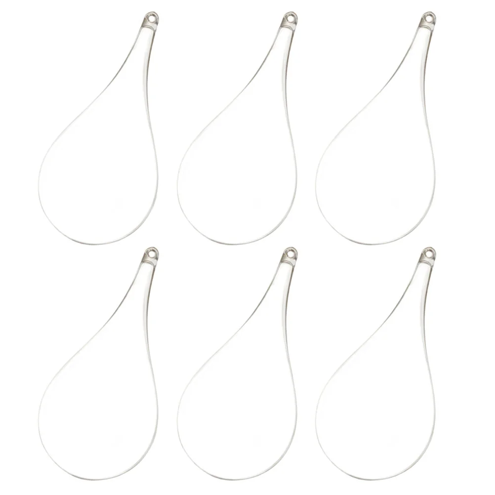 

6 Pcs Lob Drop Shaped Decorative Ball Clear Ornaments Fillable Christmas Balls Plastic