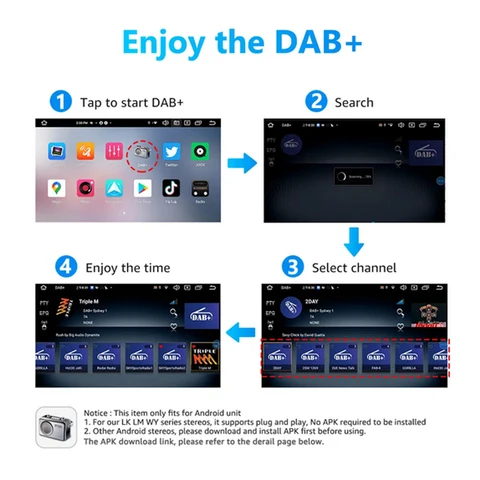 DAB+ Box Адаптер радиоприемника Автомобильный DAB+ Цифровая радиоприемник Антенна USB-интерфейс для Android 5.1 и выше автомобильного радиоприемника