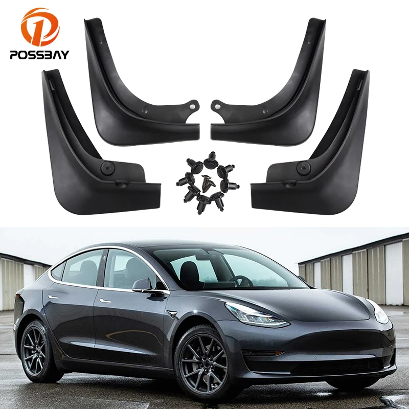 

4 шт., Автомобильные Брызговики Tesla 2021 Model 3