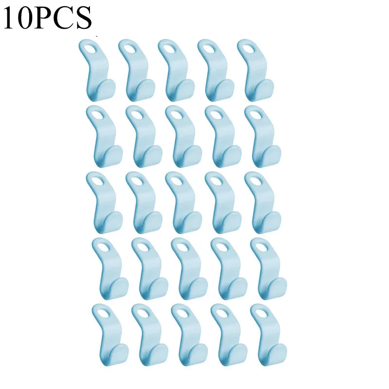 

10Pcs Mini Clothes Hanger Hooks Organizer Connector Hooks Cascading Plastic Wardrobe Coat Extendable Hanger Holder Space Saving