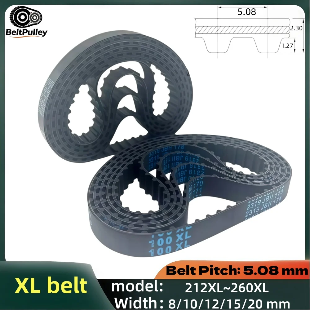 Фото Резиновый зубчатый ремень XL 212-260XL шириной 8/10/12/15/20 мм для станков с ЧПУ, 3D-принтеров, лазерных граверов (запчасти) №1