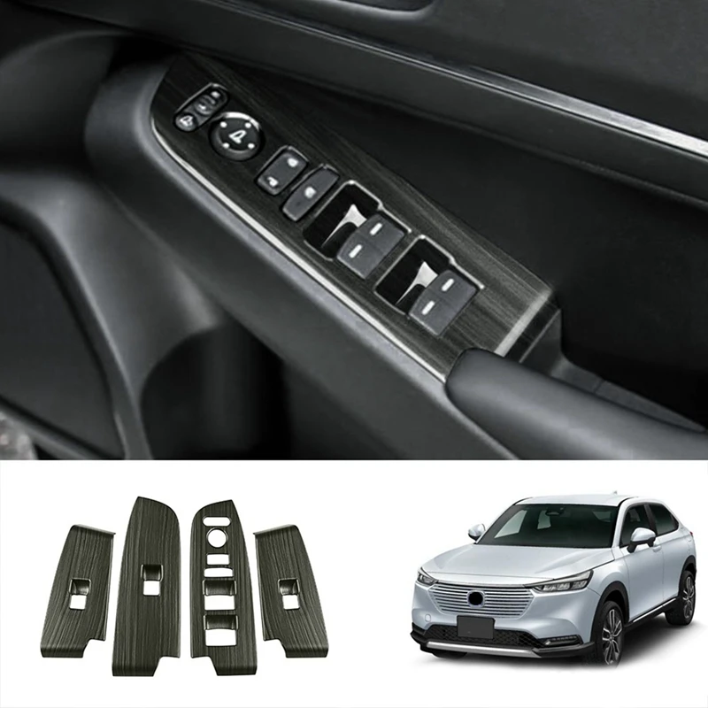 

Панель для автомобильного стеклоподъемника под дерево, кнопки подъема, крышка переключателя, крышка для двери, подлокотника, детали панели для Honda HRV HR-V XRV XR-V 2022 2023 RHD