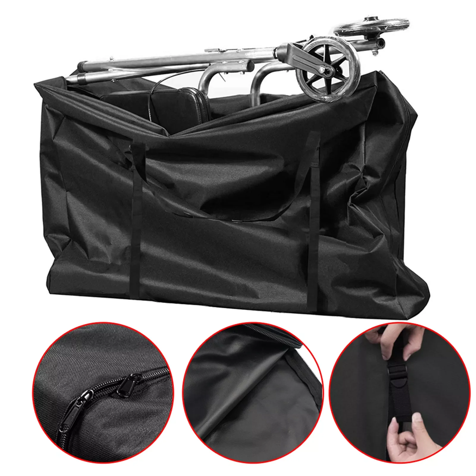 

Heavy Duty Folding Chair Storage Bag L-shaped Double Zipper Bag For Lounge Transport Chair