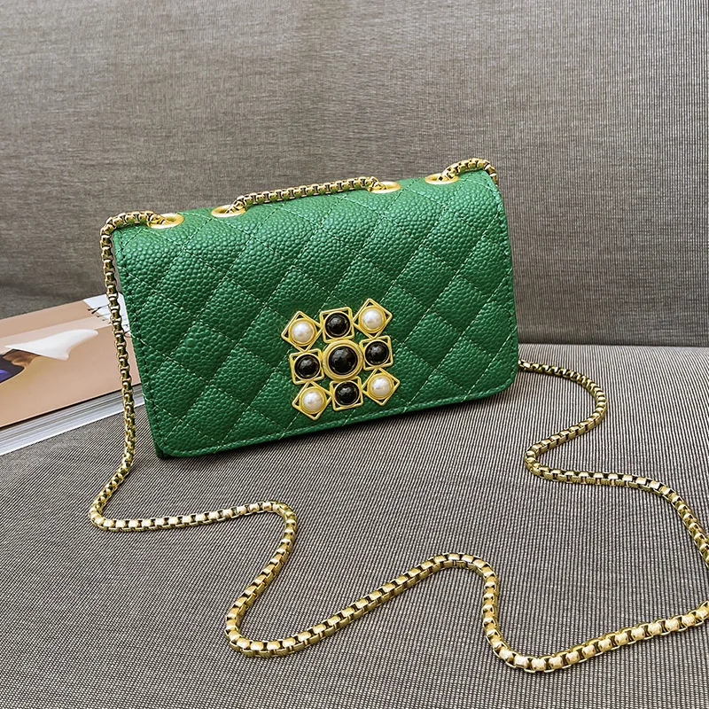 

Сумка-мессенджер женская, маленький саквояж на цепочке с принтом икры, универсальная клетчатая сумочка на плечо с ромбовидным узором