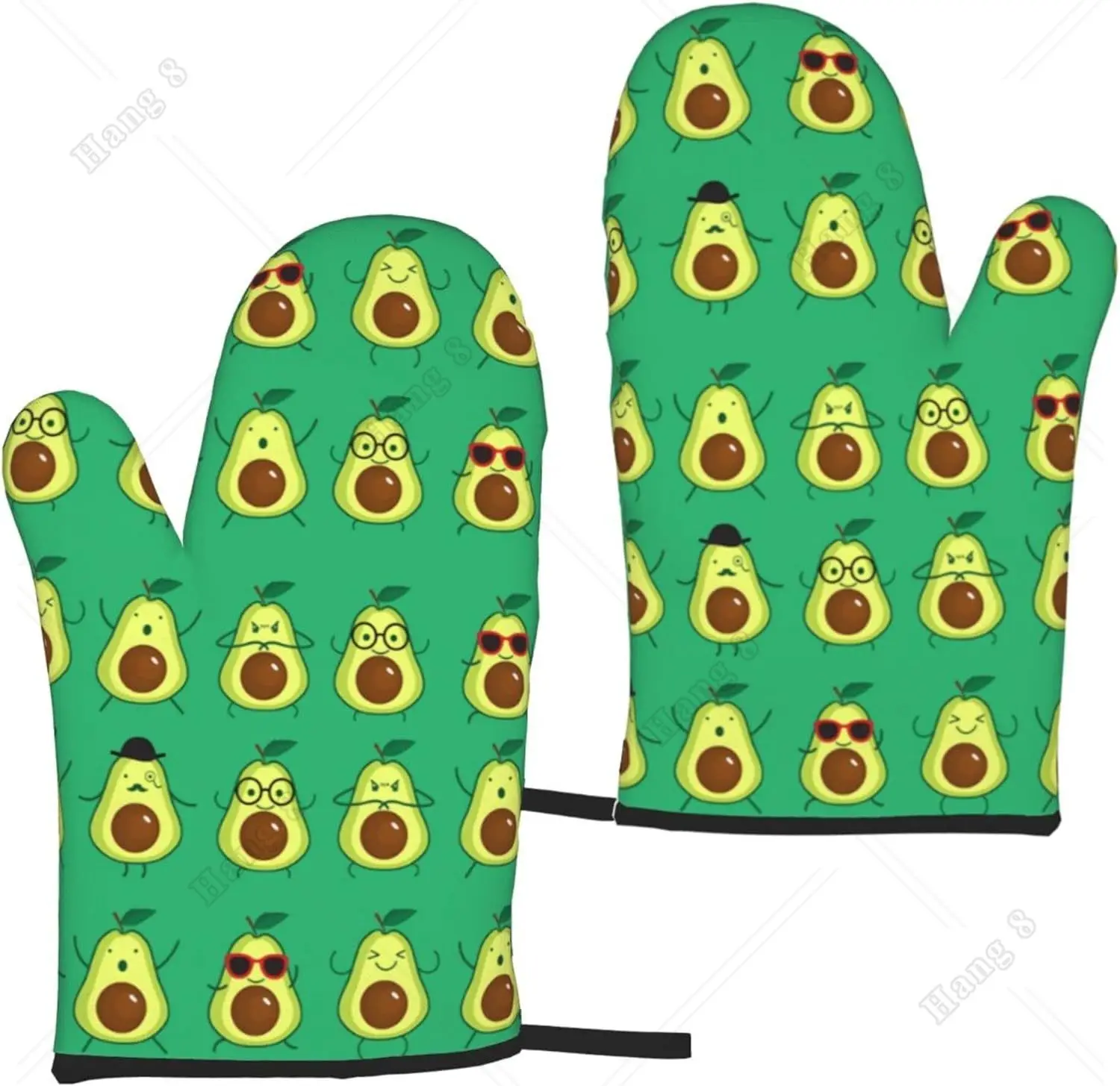 

Симпатичные зеленые перчатки для духовки с авокадо, термостойкие перчатки для женщин, перчатки для приготовления выпечки, гриля, барбекю, микроволновки, аксессуары для приготовления пищи
