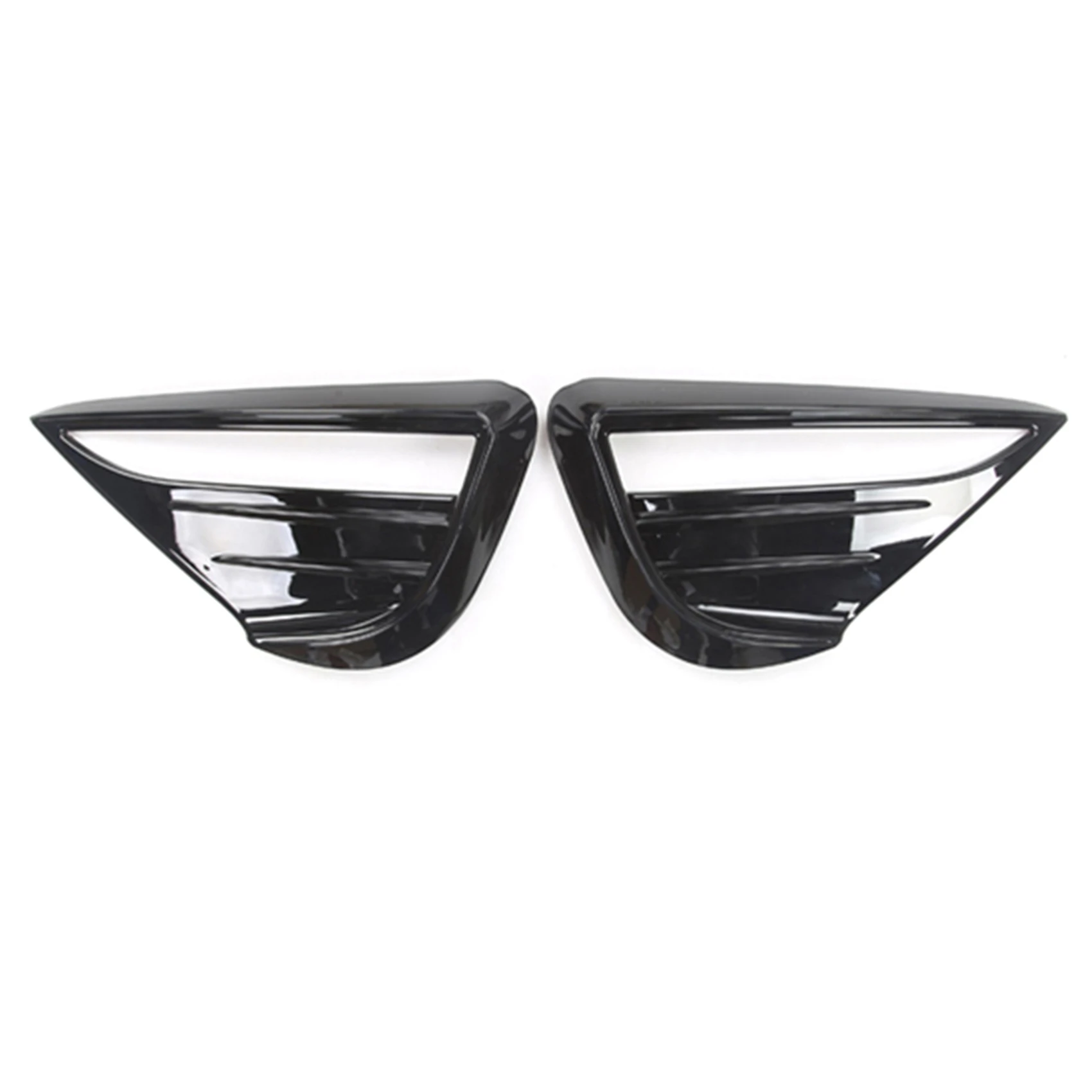 

Car Fog Light Hoods Eyebrow Eye Wind Knife Cover Fog Lamp Cover Spoiler for Tesla Model Y 2021-2022 Bright Black