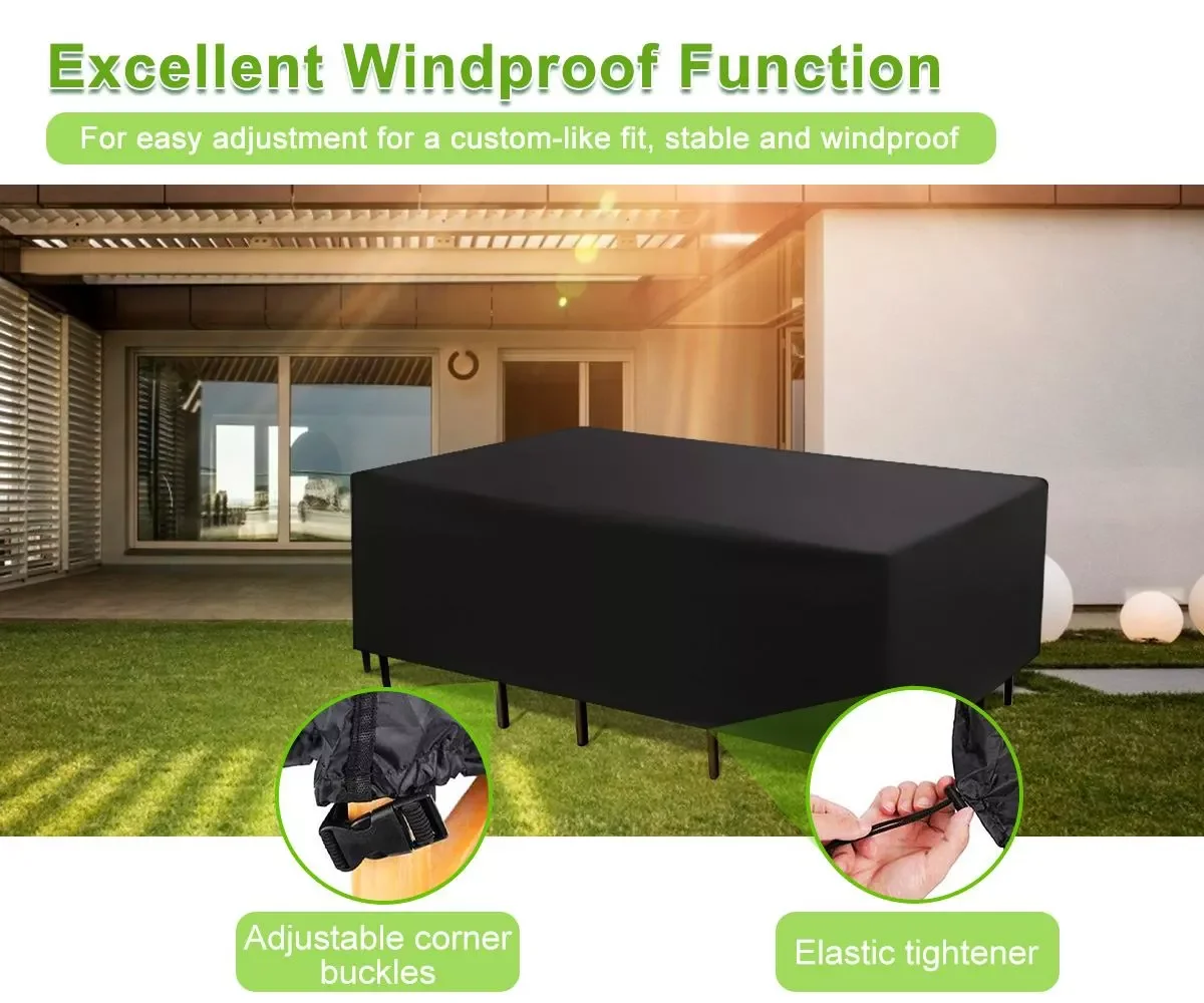 

NEW IN Adjustable Cord Case Furniture Waterproof Covers Durable Rain Snow Dust Sun Protection Sofa Outdoor Patio Garden Chair Co