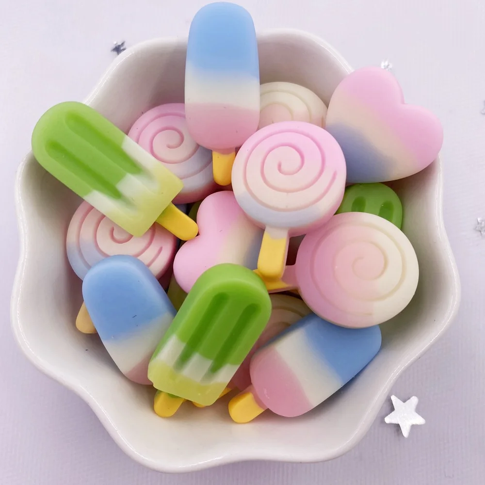 Красочные эскимо из смолы различной формы каменная фигурка с плоской задней