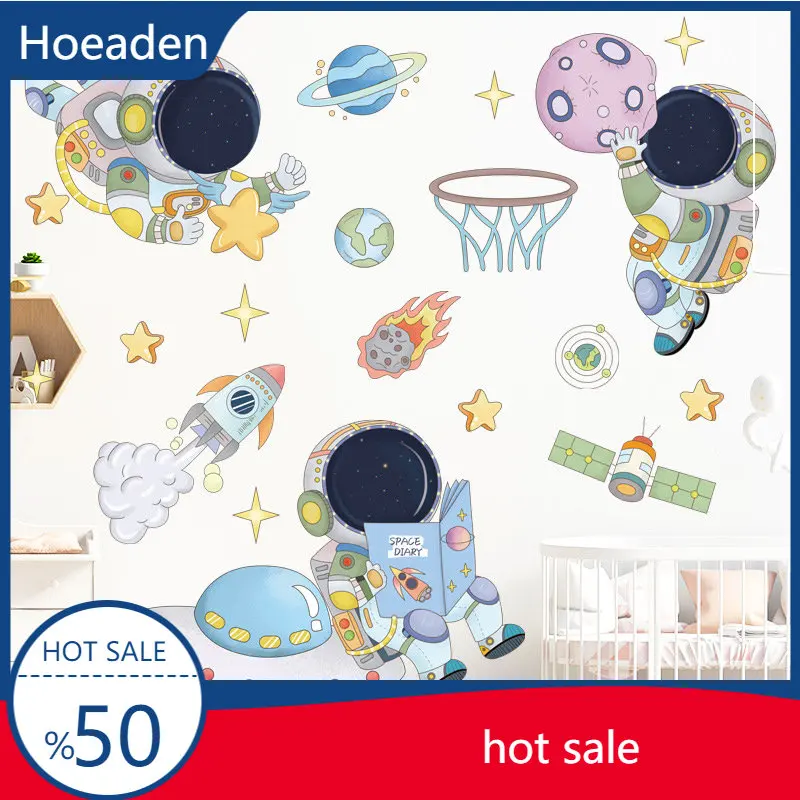 

Space Astronaut Wall Stickers Children's Room Kindergarten Universe Wall Wallpap
