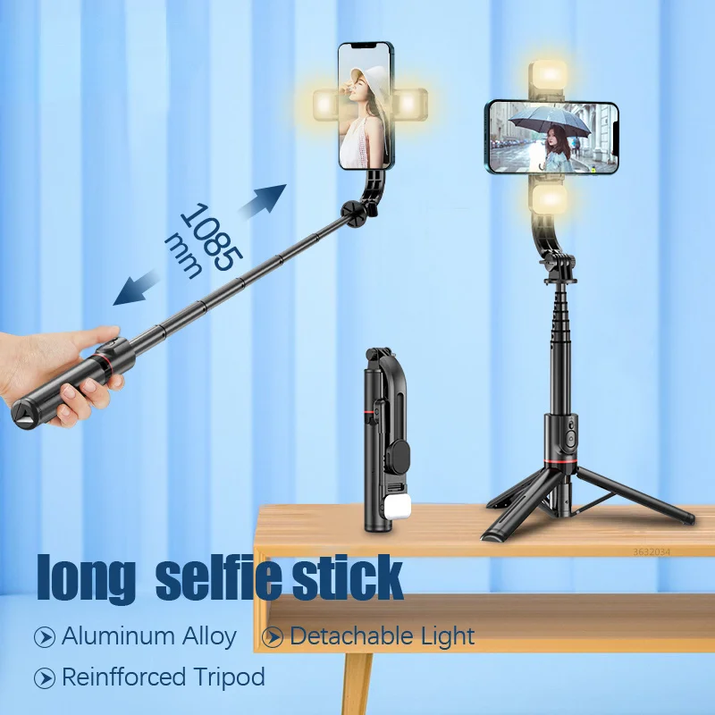 

Składany Bezprzewodowy Kijek Do Selfie Bluetooth Statyw Z Migawka Bluetooth Światła Wypełniającego Ze Stopu Aluminium Genuine